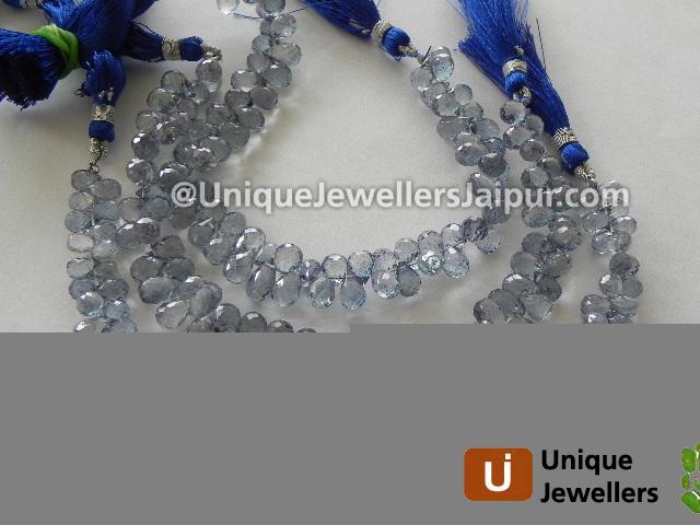 Blue Quartz Faceted Drop Beads